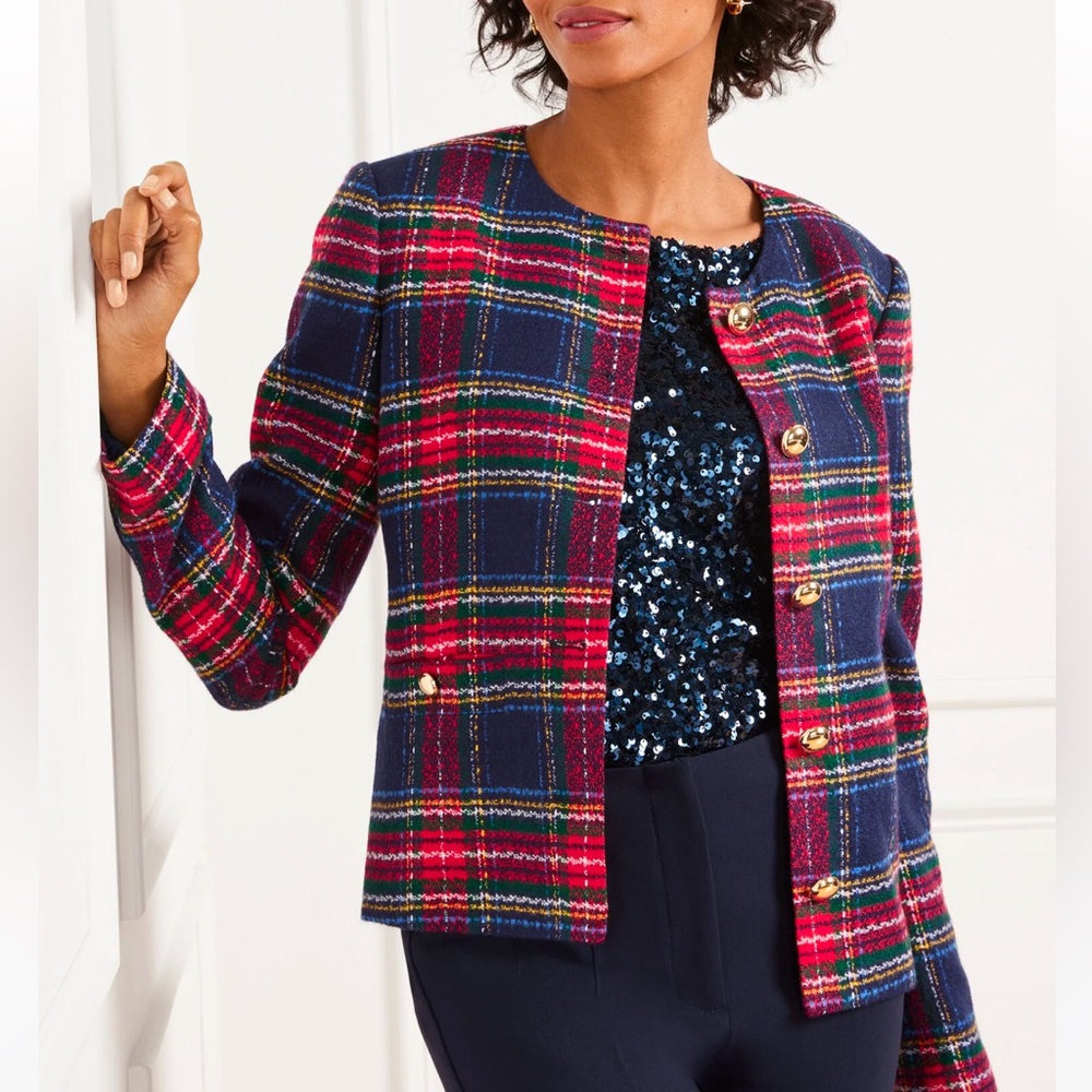 Talbots Multicolor Plaid Blazer